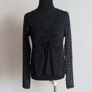 Chic Black Polka Dot Women's Blouse